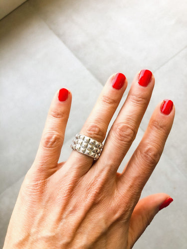 Bague Bague Hermès modèle espionne en argent 58 Facettes 0
