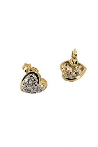 Boucles d'oreilles Puces d'oreilles coeurs diamantées 58 Facettes 36031