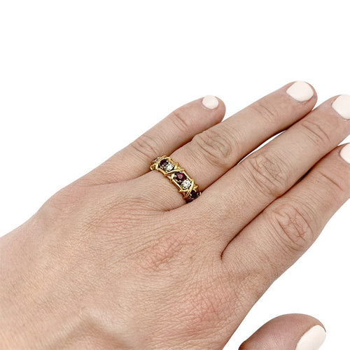 Bague 50 Bague Tiffany&Co. "Sixteen Stones", or jaune, platine, diamants et rubis. 58 Facettes 30402