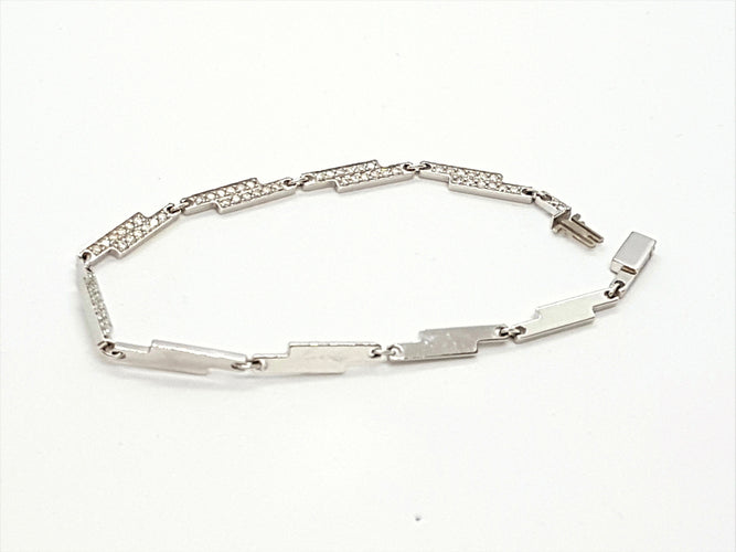 Bracelet Dinh Van Bracelet Seventies Or blanc Diamant 58 Facettes 00014GD