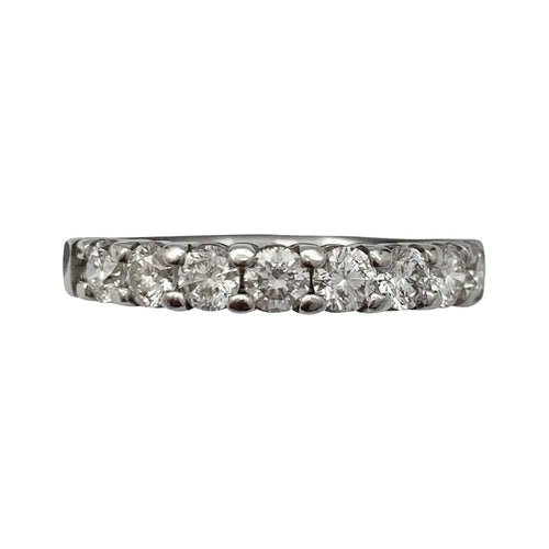 Bague 53 Alliance demi-tour or blanc, diamants. 58 Facettes 30365