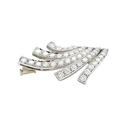 Broche Broche Chaumet "Volutes" en or blanc, diamants. 58 Facettes 30164