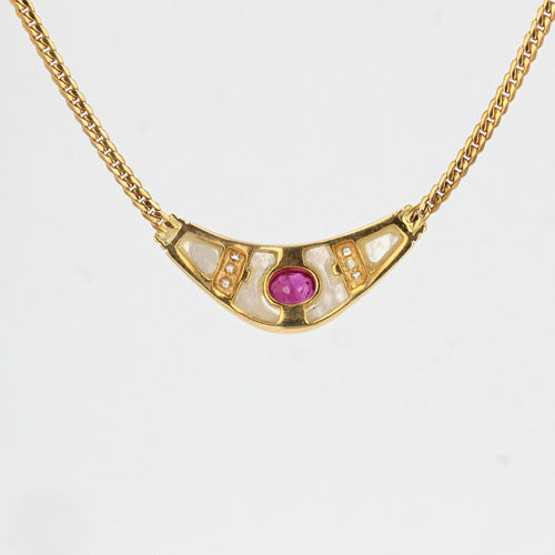 Collier Collier nacre diamants et rubis 58 Facettes 18-368