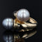 Bague 53 Bague duo perle blanche et perle grise diamants 58 Facettes 21-324-53