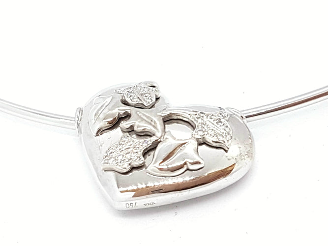 Collier Van der Bauwede Collier Lierre Or blanc Diamant 58 Facettes 00024GD