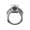 Bague 54 Bague Dé en or blanc diamants noirs et rubis. 58 Facettes 30416