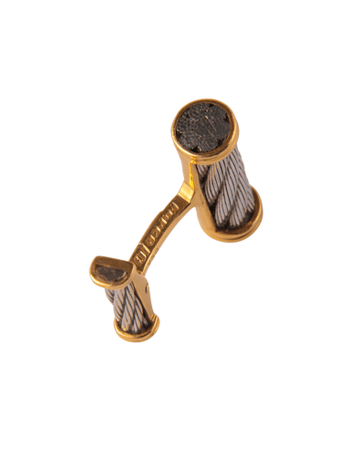 Boutons de manchette Fred - Boutons de Manchette Force 10 Or Jaune et Acier 58 Facettes