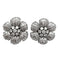 Boucles d'oreilles Boucles d'oreille fleurs en or blanc serties diamants baguette et ronds. 58 Facettes 30291
