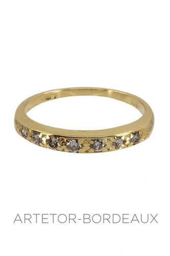 Bague 55 Demi alliance diamants 58 Facettes 35811
