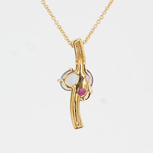 Pendentif Pendentif et sa chaine or jaune et pierres fines 58 Facettes 21-267