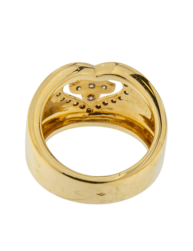 Bague 52 O.J. Perrin - Bague Motif Cœur en or jaune et diamants 58 Facettes
