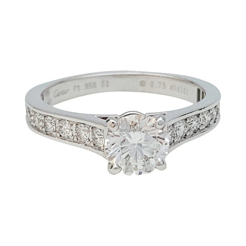 Bague 51 Bague Cartier "1895" en platine, diamant 0,75 carat. 58 Facettes 29844-1