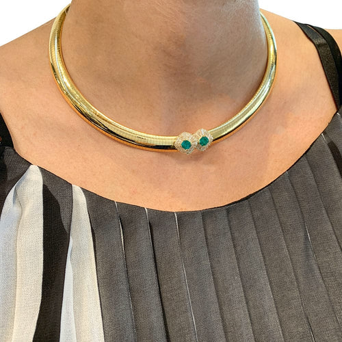 Collier Collier Mauboussin en or jaune, diamants et émeraudes. 58 Facettes 30543