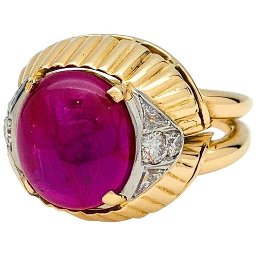 Bague 50 Bague rubis en or rose et platine, diamants. 58 Facettes 29958