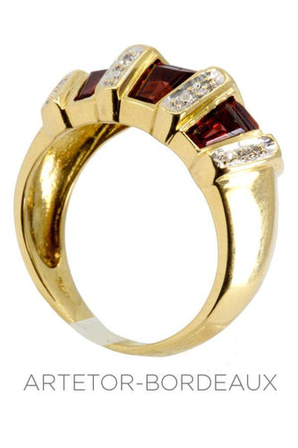 Bague 53 Bague moderne grenats et diamants 58 Facettes 34111