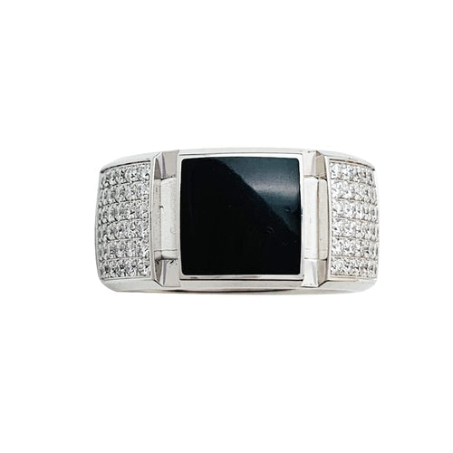 Bague 53 Bague Chaumet, "Classe One", or blanc, diamants, laque. 58 Facettes 30620