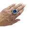 Bague 57 Bague en or blanc, platine, saphir et diamants. 58 Facettes 30180