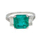 Bague 55 Bague en platine, centrée d'une émeraude de 2,81 carats et diamants. 58 Facettes 30127