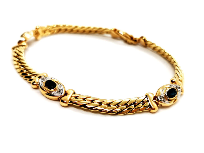 Bracelet Bracelet Maille anglaise Or jaune Saphir 58 Facettes 1132937CD