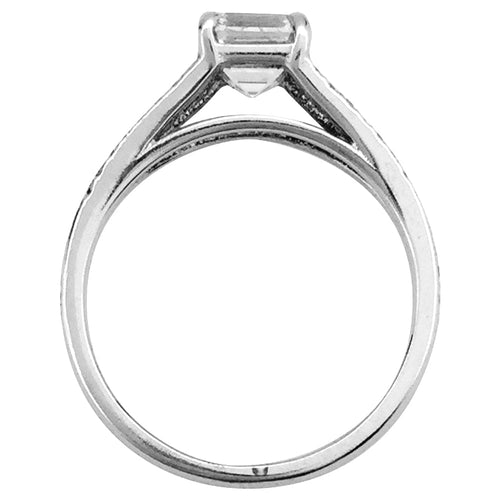 Bague 51 Bague solitaire 1 carat E/VS1 en or blanc et diamants. 58 Facettes 28101