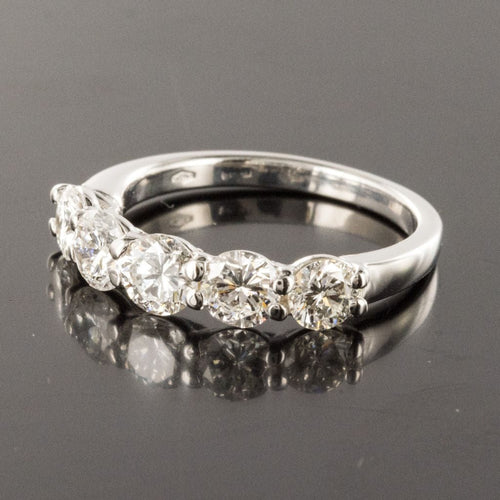 Bague 55 Bague or blanc 5 diamants 58 Facettes 18-144-55