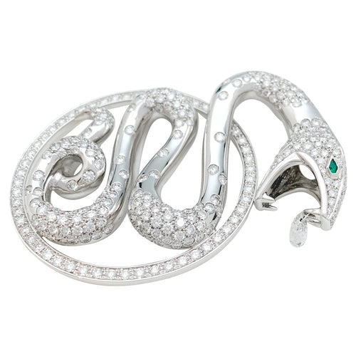 Pendentif Pendentif Boucheron, "Trouble", or blanc, diamants et émeraudes. 58 Facettes 29897