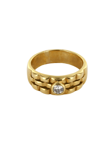 Bague 61 Bague mixte en or jaune et diamant 58 Facettes