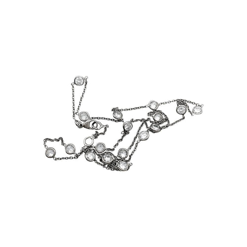 Collier Collier gouttière en or blanc, diamants. 58 Facettes 30418