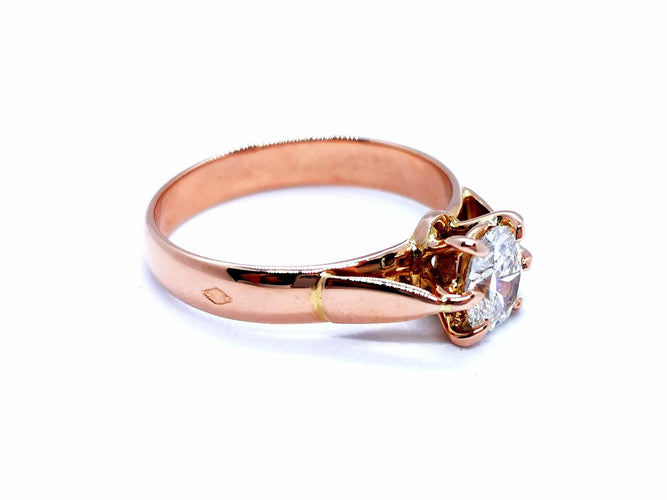 Bague 54 Bague Solitaire Or rose Diamant 58 Facettes 997149CN