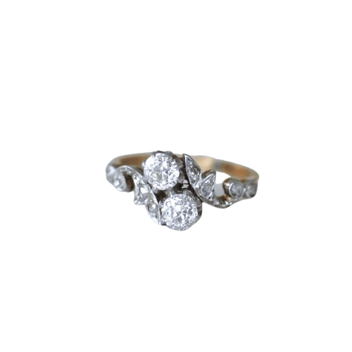 Bague Bague Toi et Moi or rose, platine, et diamants 58 Facettes