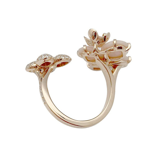 Bague 53 Bague Chaumet, Hortensia "Aube Rosée", or rose, diamants, saphir rose, opales roses. 58 Facettes 30367