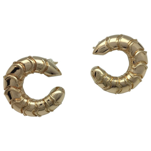 Boucles d'oreilles Boucles d'oreilles créoles Marina B,"Onda", or jaune. 58 Facettes 27298