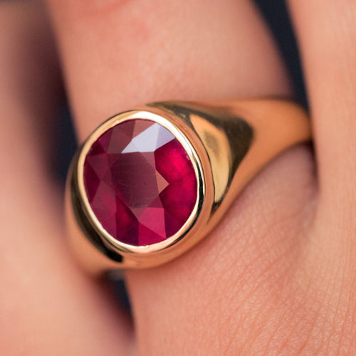 Bague 62 Bague rubis jonc ancienne en or jaune 58 Facettes 20-228-59