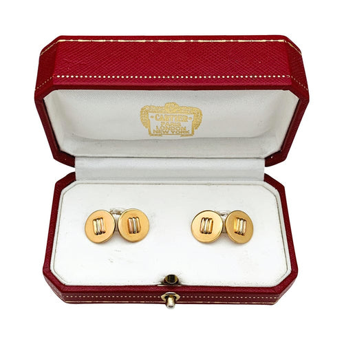 Boutons de manchette Boutons de manchette Cartier trois ors. 58 Facettes 29957