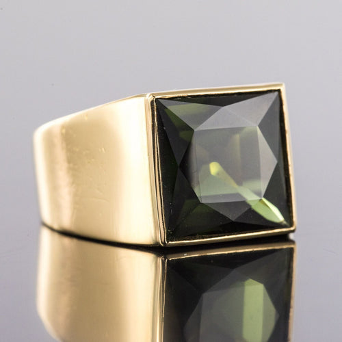 Bague 54 Chevalière ancienne tourmaline 58 Facettes 19-658-51