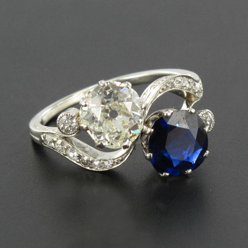 Bague 52 Bague Toi et Moi Saphir et Diamants 58 Facettes 12-028-5264344-54