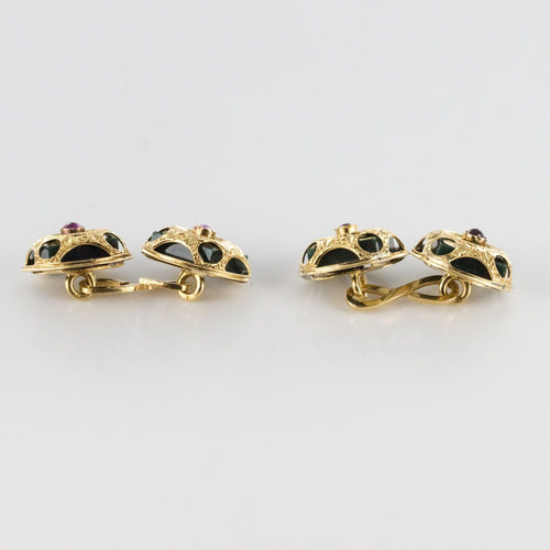 Boutons de manchette Boutons de manchettes Jaspes sanguins rubis 58 Facettes 19-680