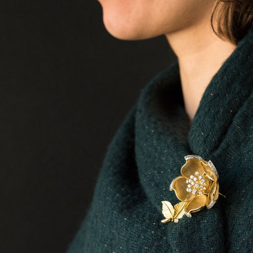 Broche Broche ancienne rose articulée et diamants 58 Facettes 00-136
