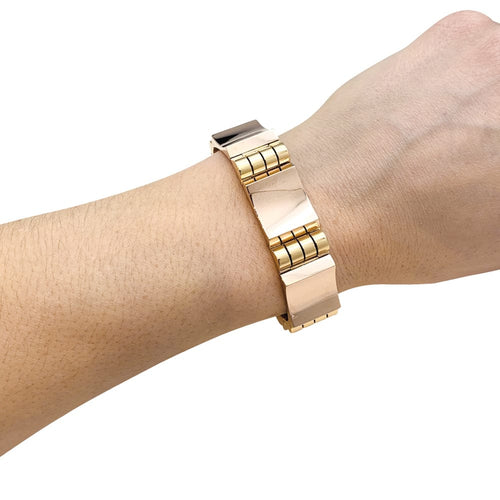 Bracelet Bracelet Tank en ors jaune et rose. 58 Facettes 29817