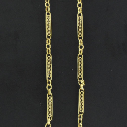 Collier Chaine ancienne or jaune maille filigranée 58 Facettes 13-285