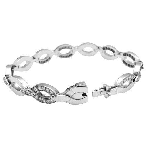 Bracelet Bracelet Cartier en or blanc, modèle "Diadéa", diamants. 58 Facettes 24696