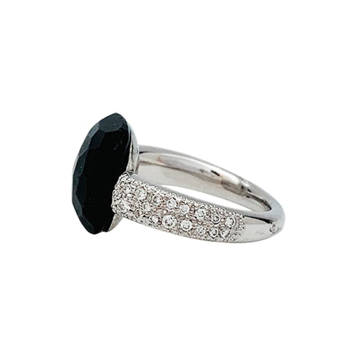 Bague 51 Bague Pomellato "Capri" en or blanc, diamants et jais. 58 Facettes 30411