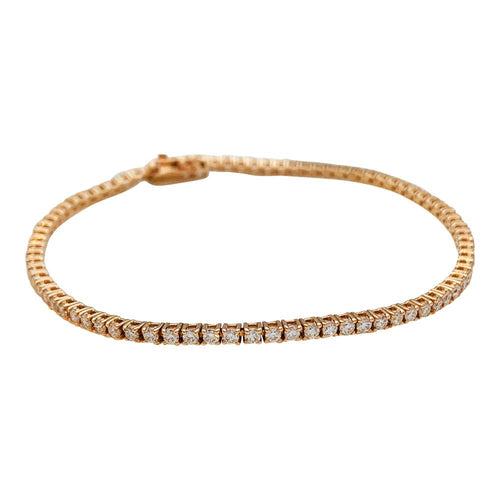 Bracelet Bracelet ligne diamants 2 carats en or rose. 58 Facettes 30697