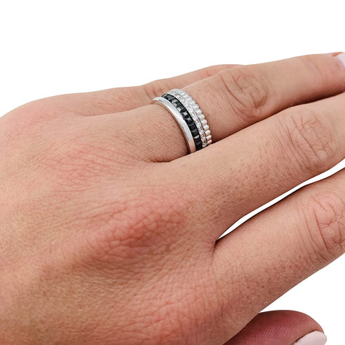 Bague 50 Bague Boucheron, "Quatre Black Edition", en or blanc, diamants. 58 Facettes 30005