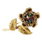 Broche Broche Cartier, "Fleur" en or jaune, diamants, émeraudes, rubis et saphirs. 58 Facettes 30236