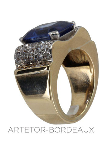 Bague 48 Bague tank saphir et diamants 58 Facettes 35631