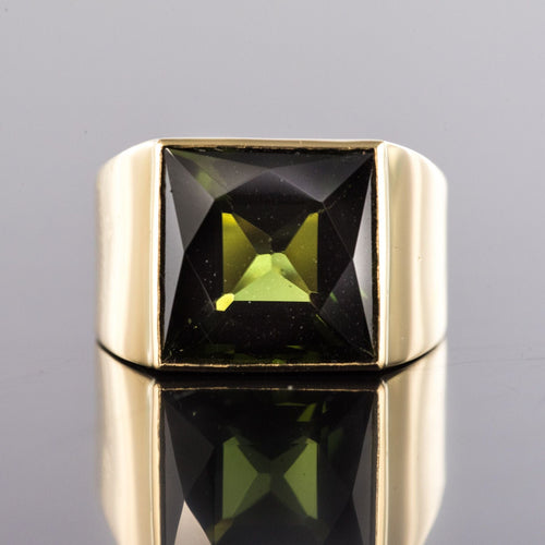 Bague 54 Chevalière ancienne tourmaline 58 Facettes 19-658-51