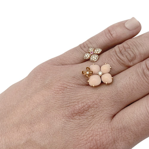 Bague 53 Bague Chaumet, Hortensia "Aube Rosée", or rose, diamants, saphir rose, opales roses. 58 Facettes 30367