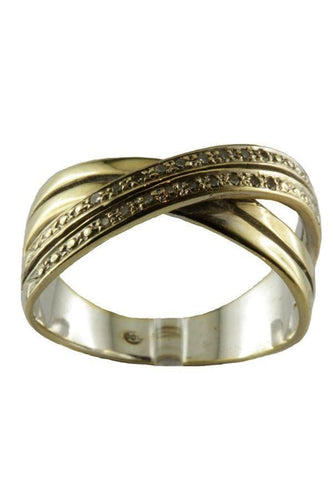 Bague 55 Jonc entrelacé diamants 58 Facettes 3891