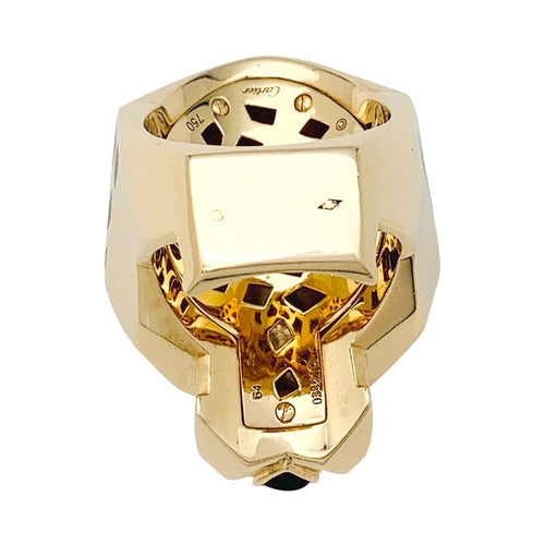 Bague 64 Bague Cartier modèle "Panthère" en or jaune, péridots, laque, onyx. 58 Facettes 29819-1